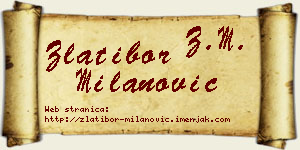 Zlatibor Milanović vizit kartica